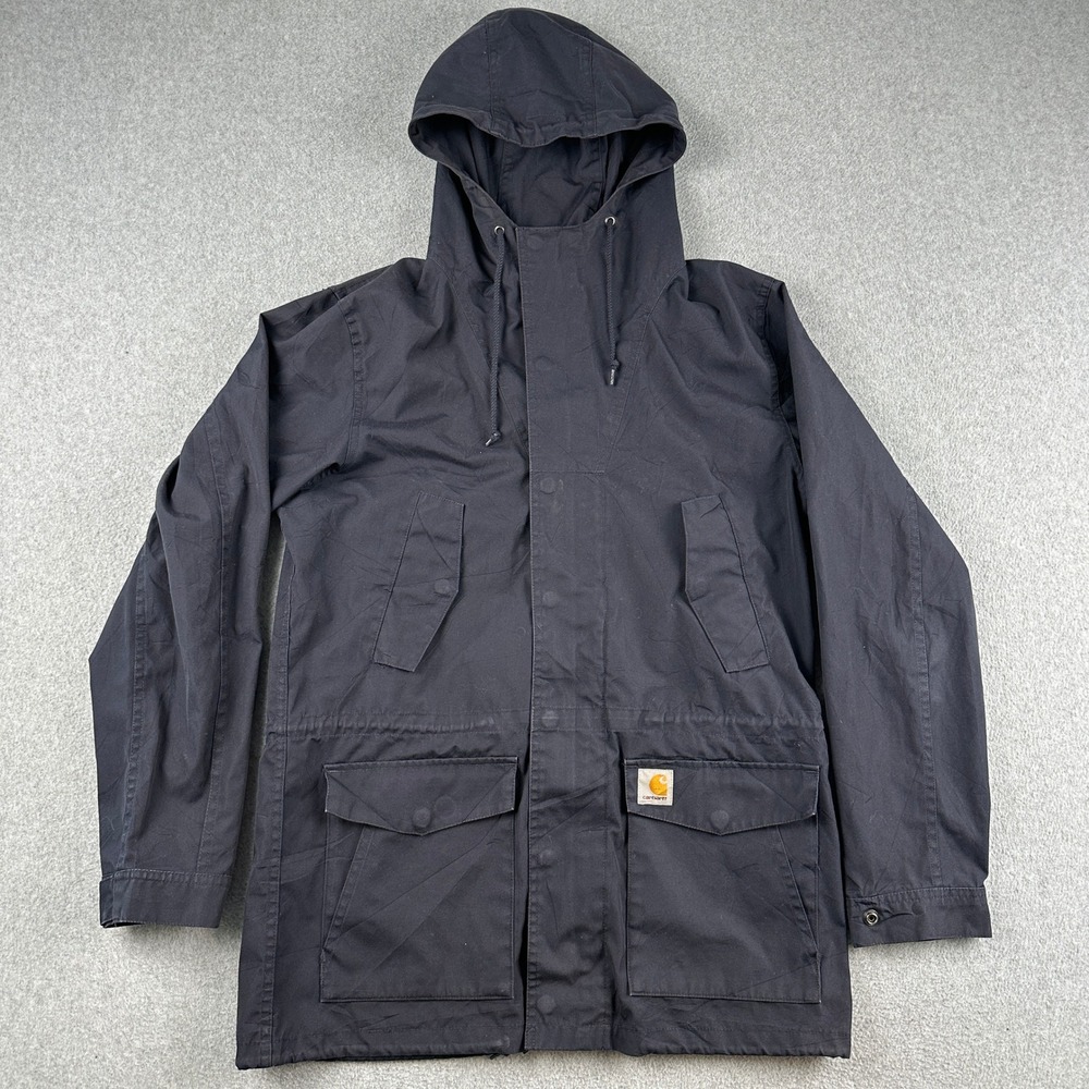 Carhartt WIP Battle‎ Parka Men's Medium Black Hooded Jacket Utility Workwear